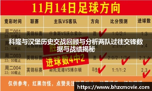 科隆与汉堡历史交战回顾与分析两队过往交锋数据与战绩揭秘